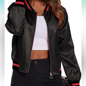 NWT Women’s Bomber Jacket Black and Red XXL